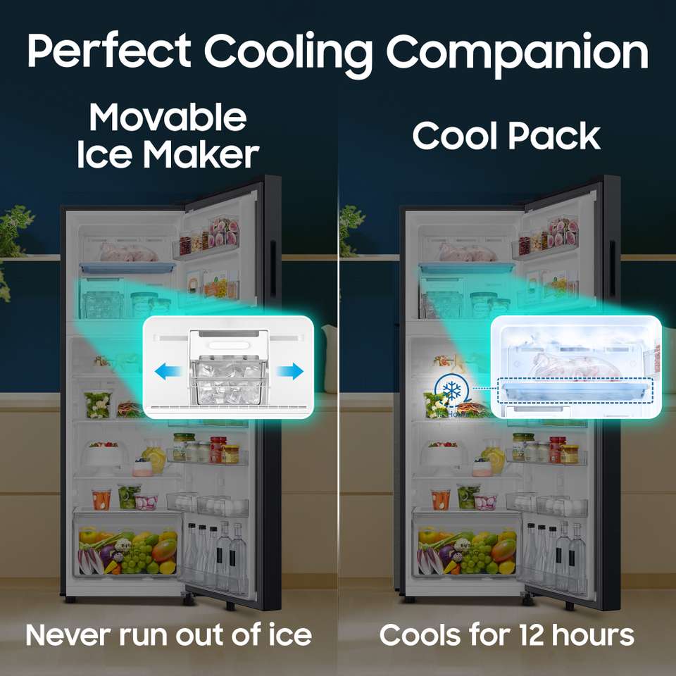 Free Color Inverter Samsung 256 L Frost Free Double Door 3 Star Refrigerator with ...