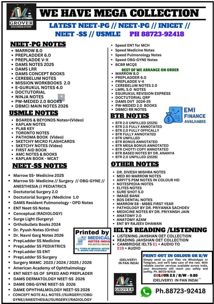 Neet Notes World Revision Latest Notes 2025-26 – Complete NEET/AIIMS/PG Medical ...