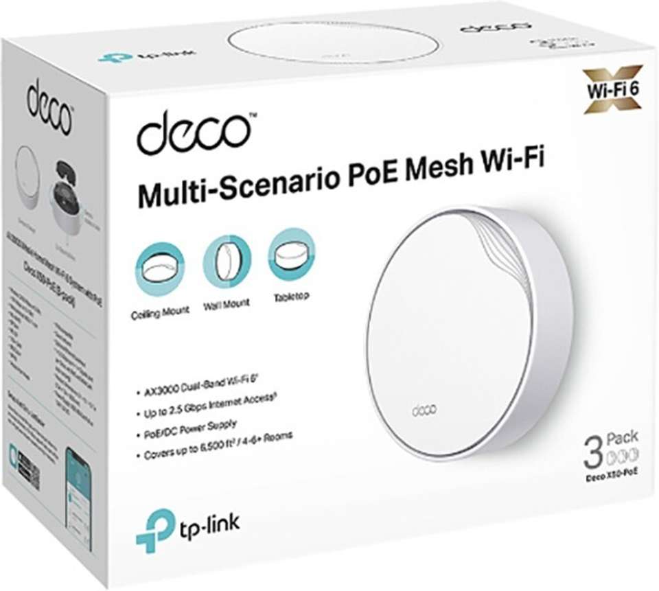 TP-Link Deco X50-PoE AX3000 Whole Home Mesh WiFi 6 System with PoE ...