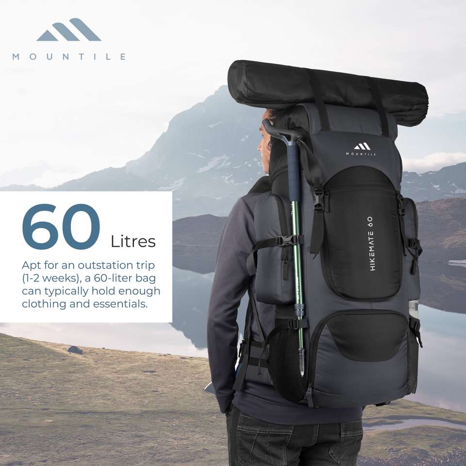 MOUNTILE HIKEMATE 60L Travel Backpack Camping Hiking Trekking Bag ...