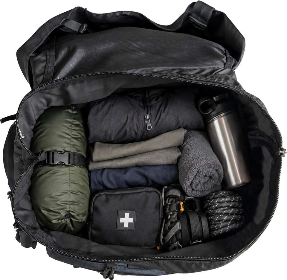 BOLSTER TRAVEL HIKING BACKPACK RUCKSACK FOR TREKKING CAMPING WITH SHOE ...