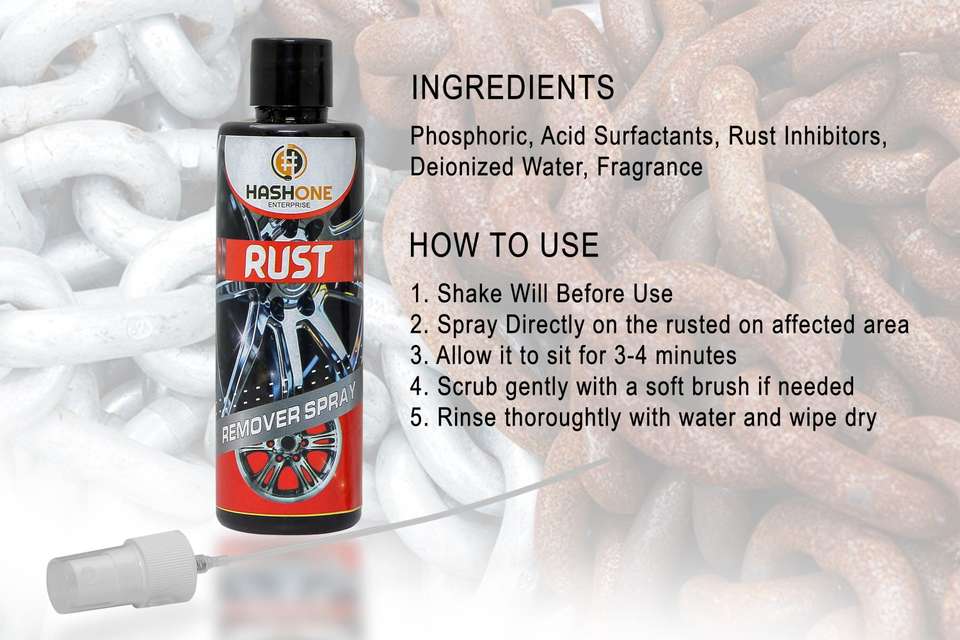 HASHONE Rust Remover Spray for Iron, Steel, Metal Rust Stains Cleani…