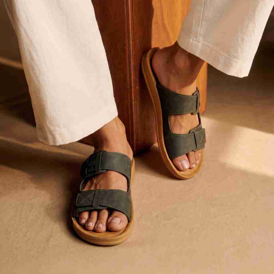 WALKAROO Men Casual Sandal Olive 9 - Image 8