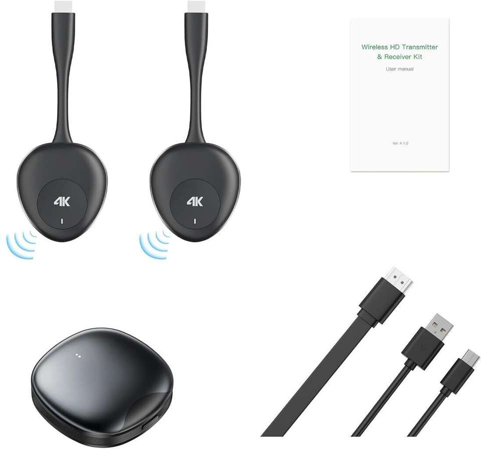 Etzin Wireless HDMI 2X Transmitter and 1x Receiver 4K, Wireless Screen ...