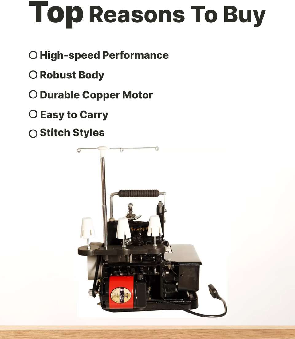 Rilson Portable Overlock Machine with Copper Motor Overlocker Sewing ...