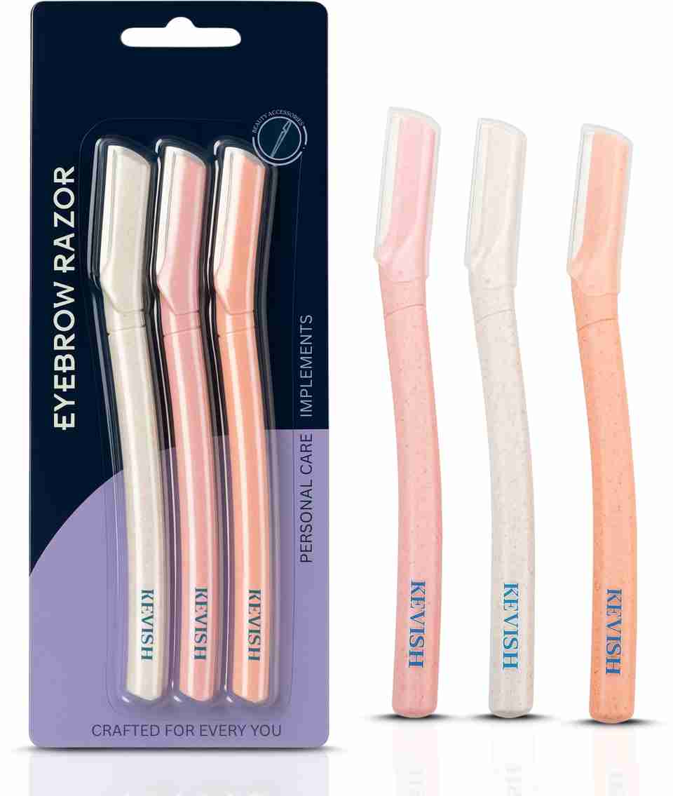 KevIsh Eyebrow Razor for Women, Face, Neck Eyebrow | Pack of 3 (Peach ...