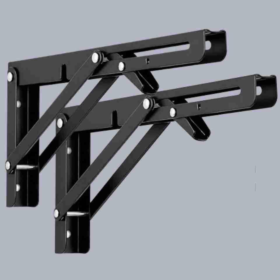 ASTAHUB Space Efficient Folding Wall Brackets for Wooden Shelf Boards ...