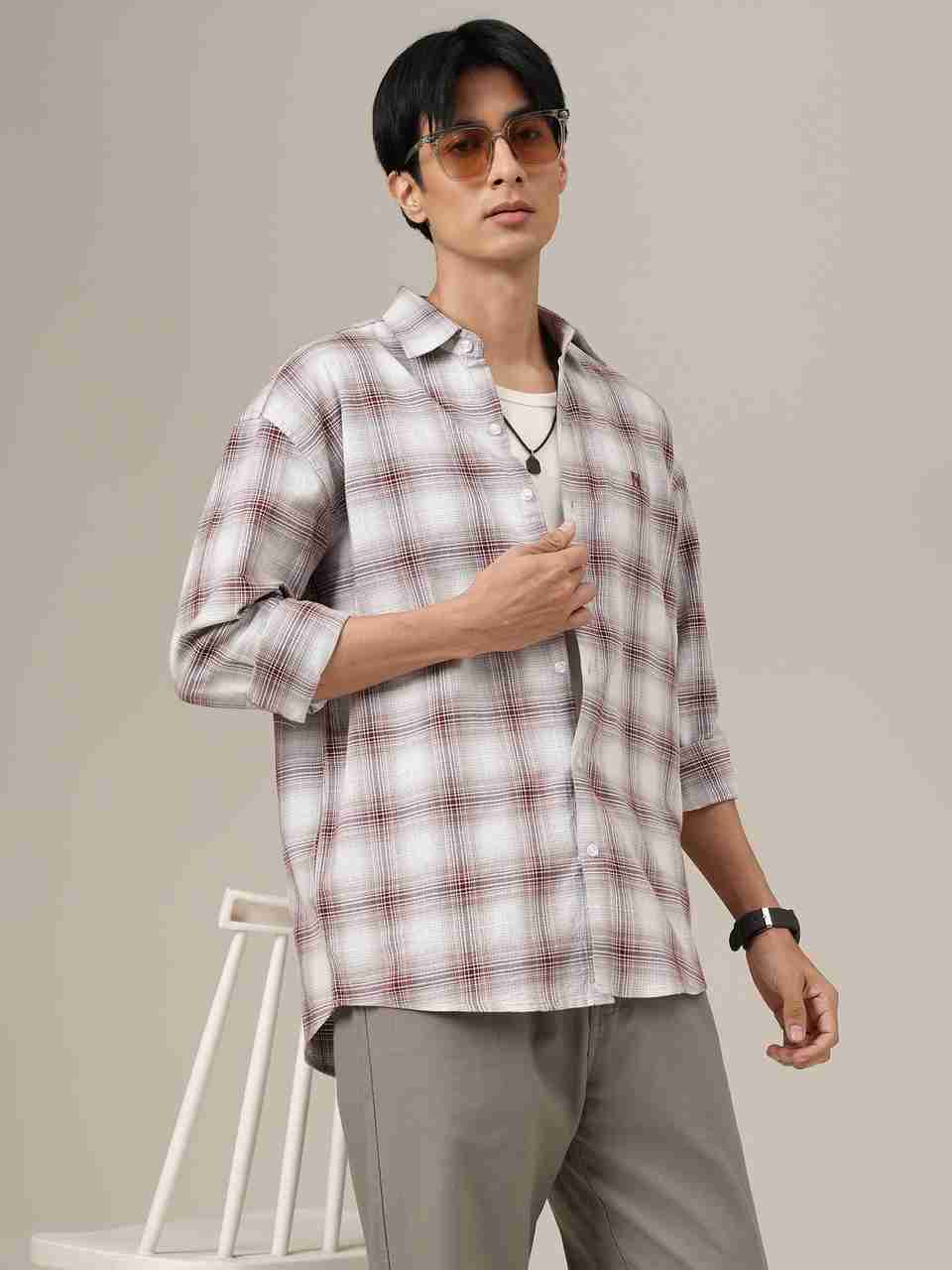 DENNISON Men Oversized Checkered Casual Shirt - Image 7