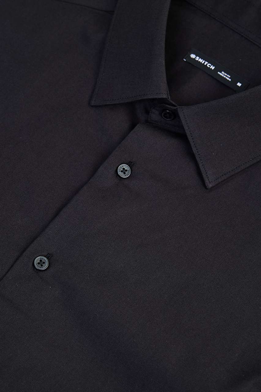Snitch Men Solid Formal Black Shirt - Buy Snitch Men Solid Formal Black ...
