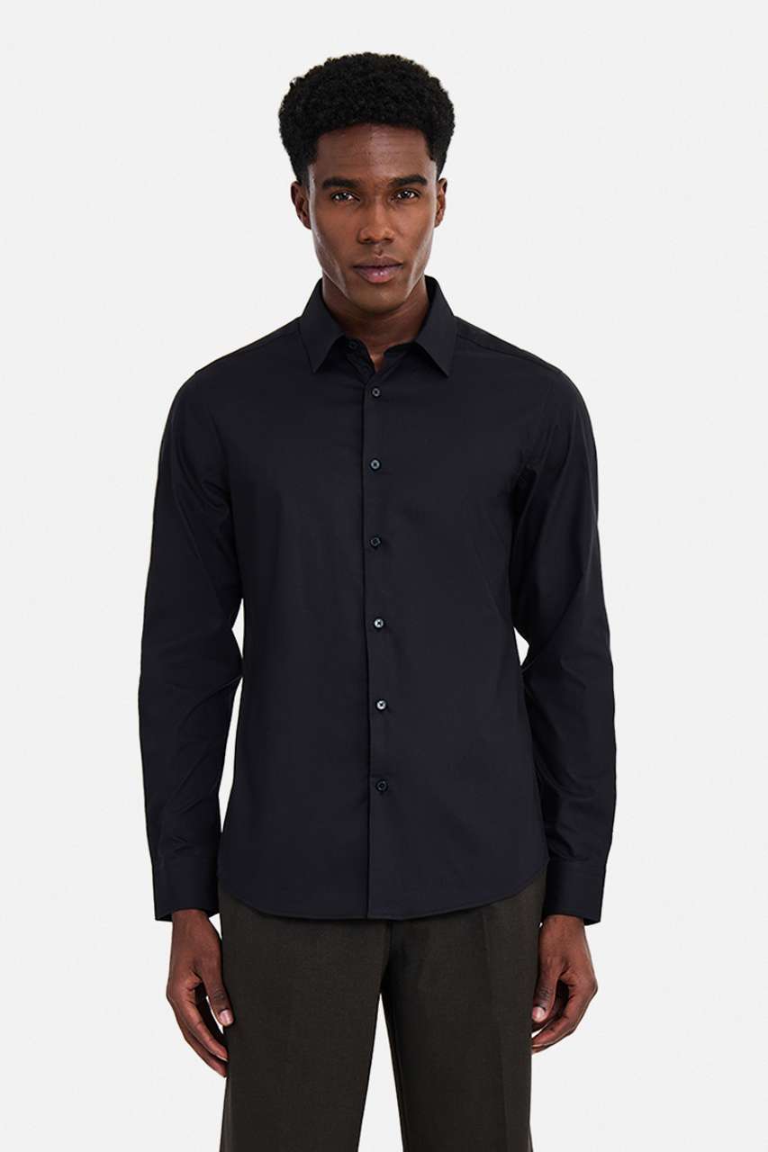 Snitch Men Solid Formal Black Shirt - Buy Snitch Men Solid Formal Black ...