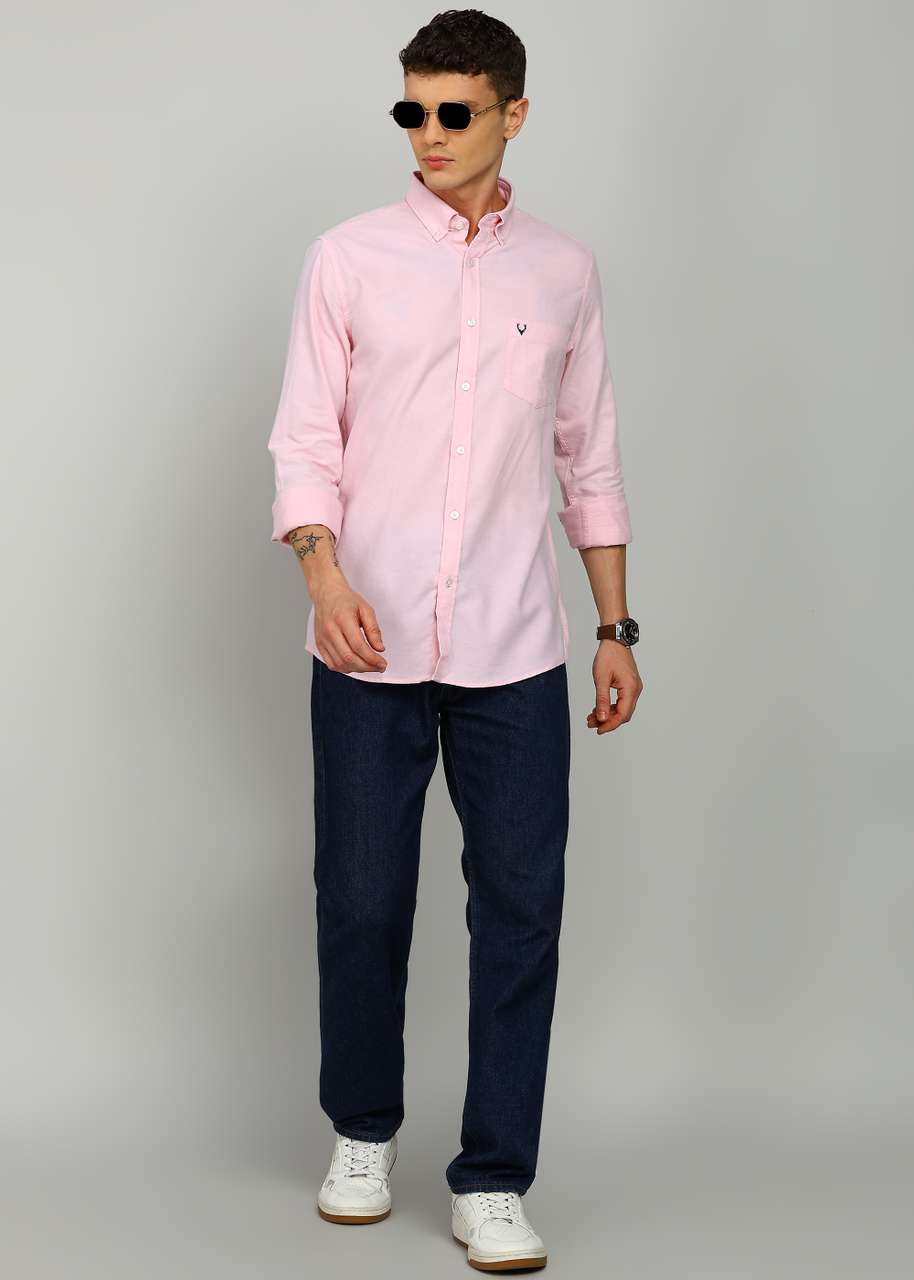 Allen Solly Men Regular Fit Solid Button Down Shirt - Image 8