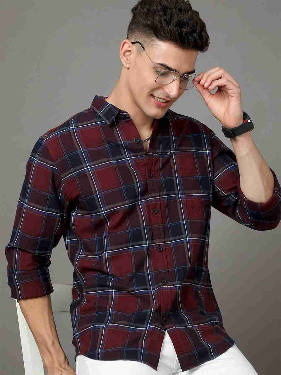 HERE&NOW Men Slim Fit Checkered Shirt - Image 6