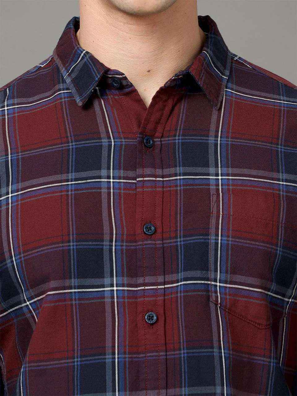 HERE&NOW Men Slim Fit Checkered Shirt - Image 7