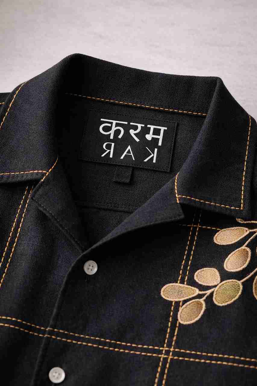KaramKar Men Regular Fit Embroidered Casual Shirt - Image 6