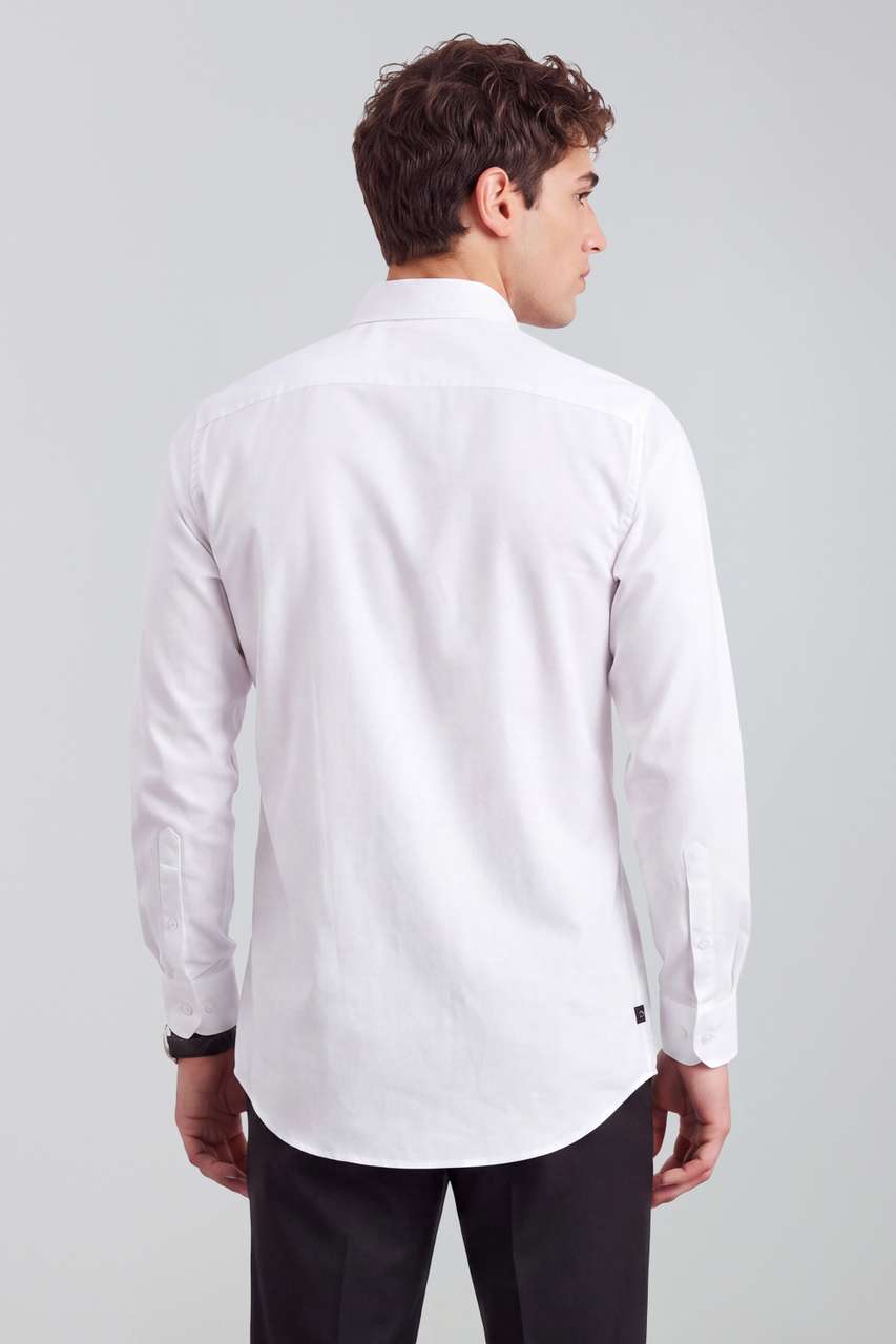 Peter England Men Slim Fit Solid Formal Shirt - Image 8