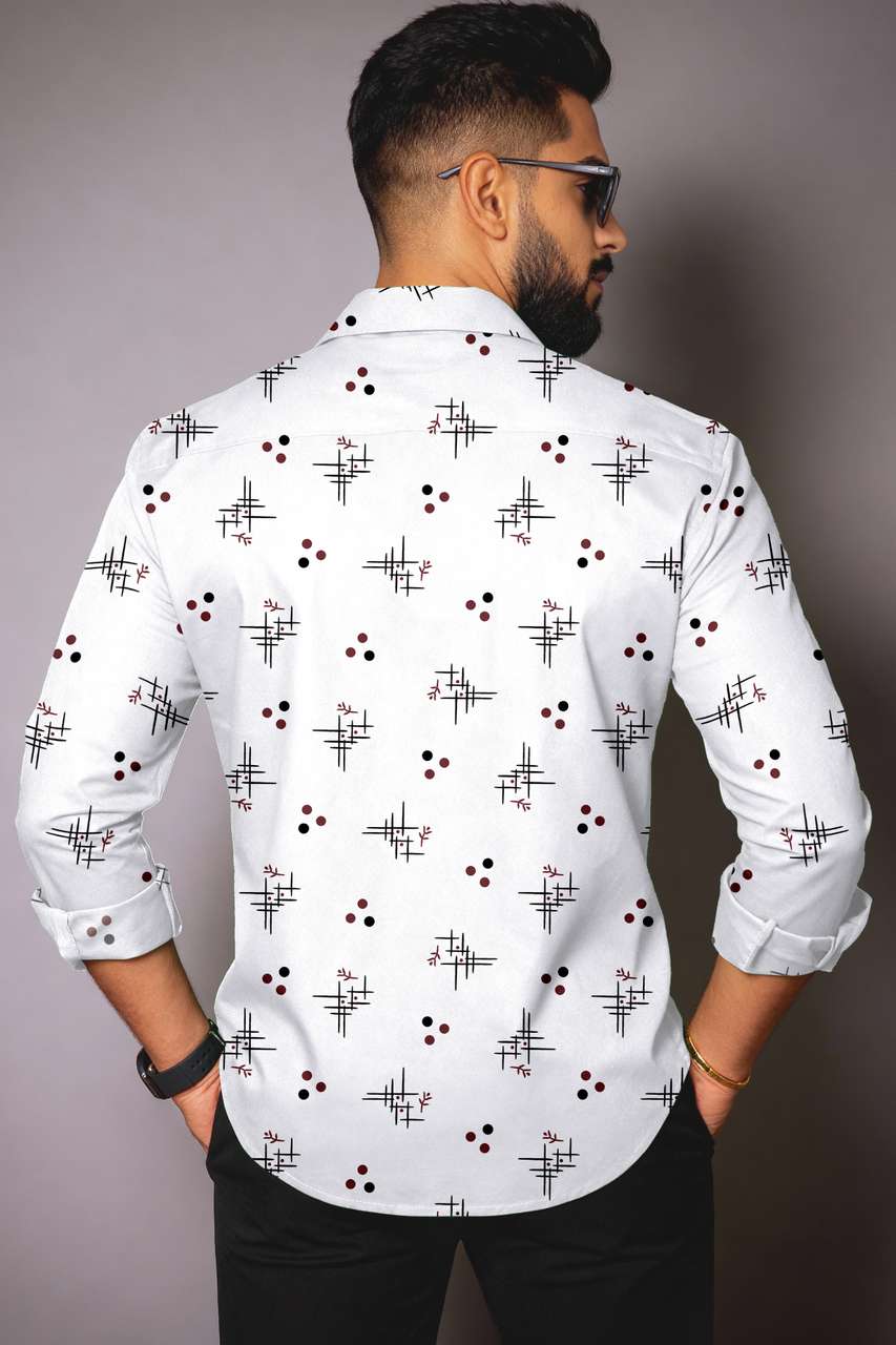RUHISHVA FASHION Men Printed Casual White, Green Shirt - Buy RUHISHVA ...