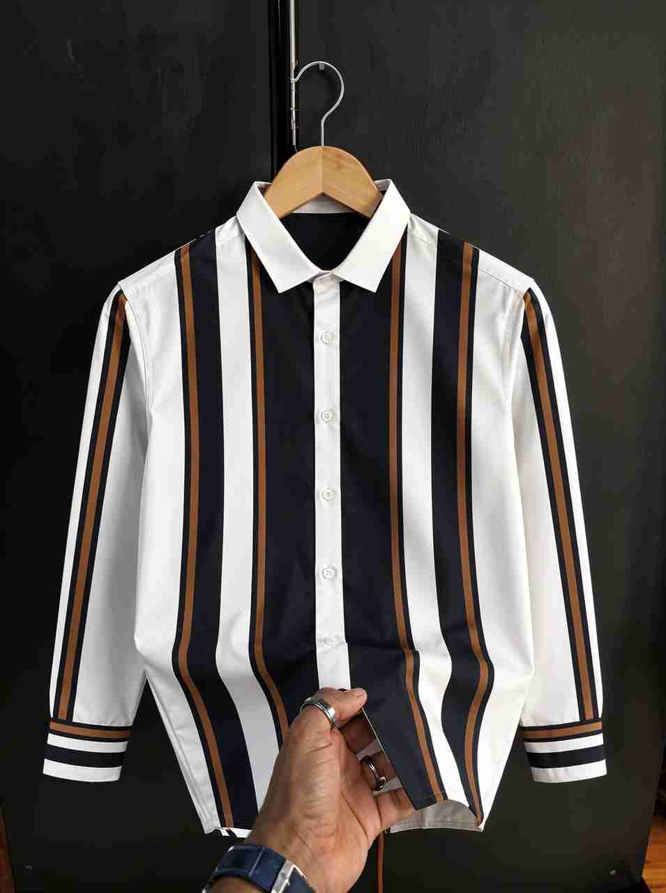 Gentlehaus Men Regular Fit Striped Shirt - Image 4