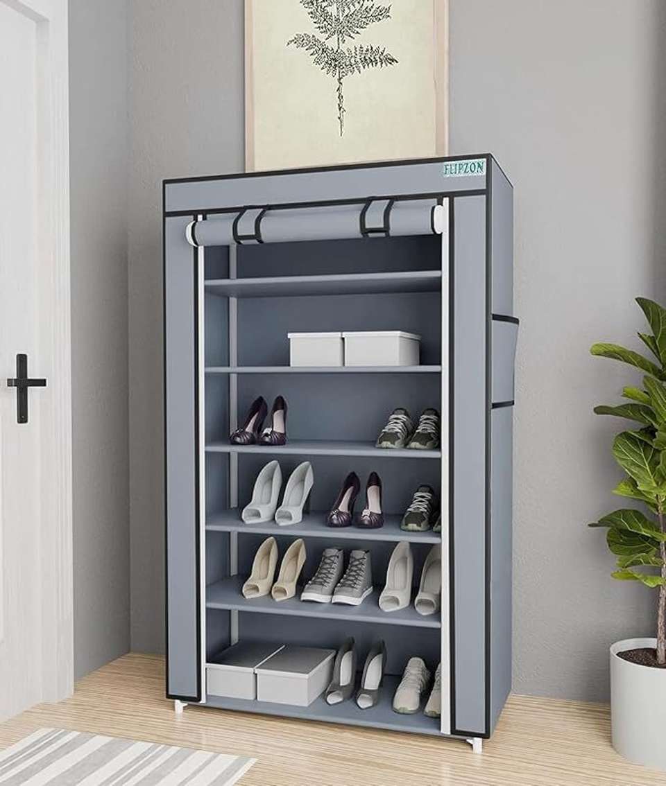 Chalia CHALIA Shoe Rack Plastic Collapsible Shoe Stand (GREY, 6 Shelves ...