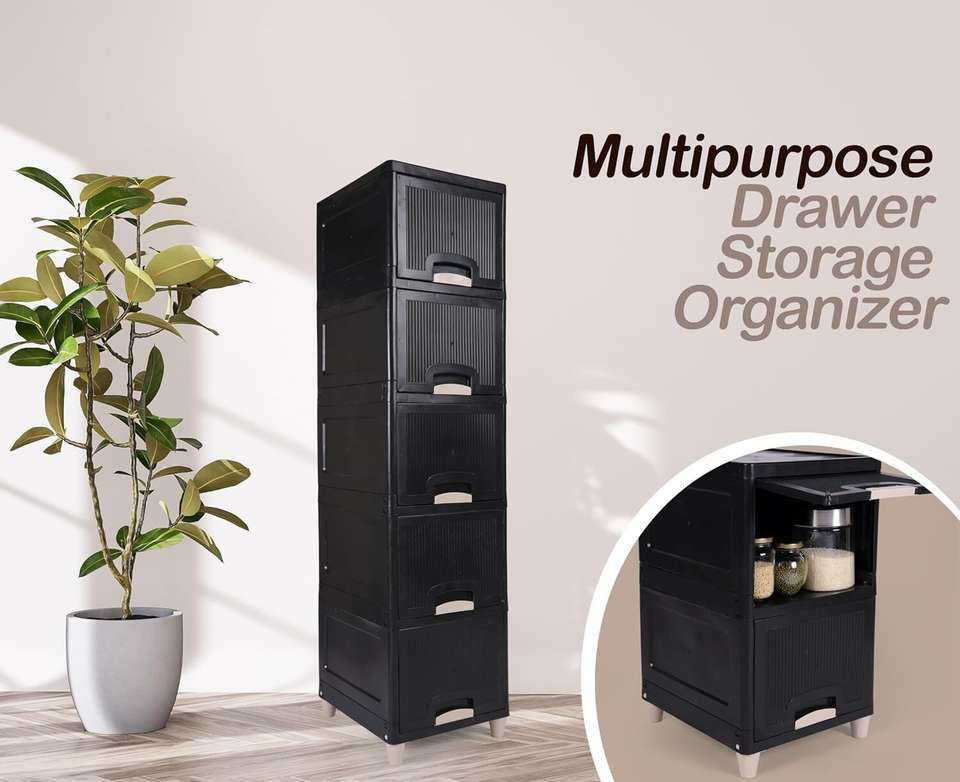 Suptikes Compact Vertical Kitchen Cabinet with Drawers for Efficient ...