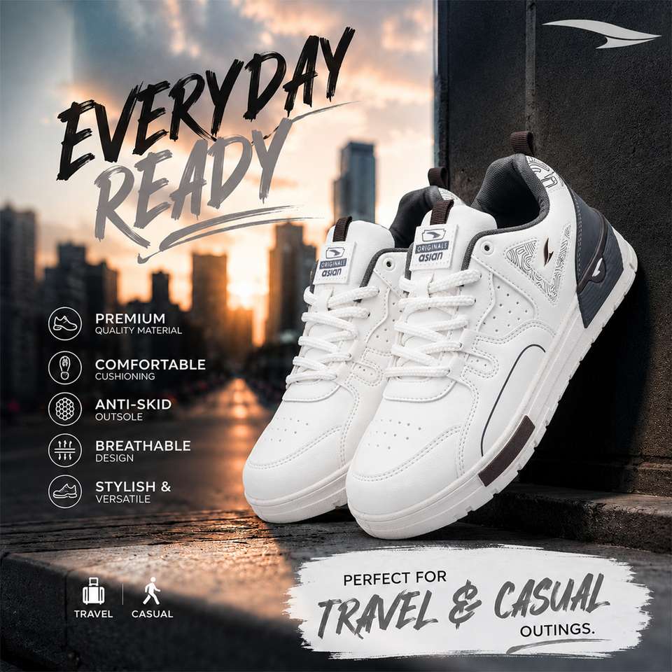 asian Motion-01 Men’s Lightweight Sneaker with Soft Cushioning & Sporty ...