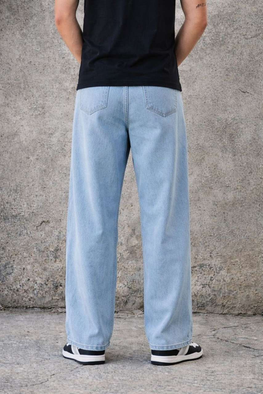 VORNIX Men Loose Fit Mid Rise Light Blue Jeans - Image 6