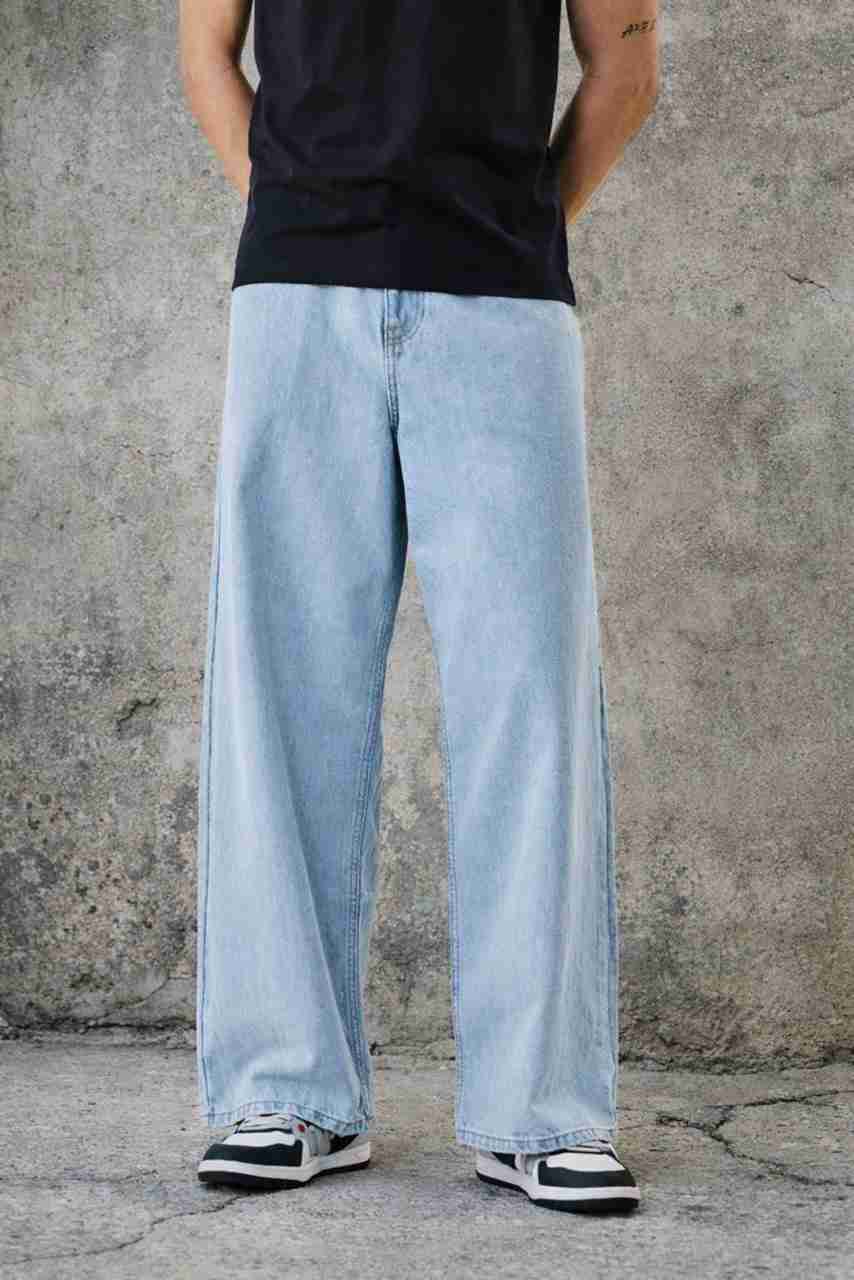 VORNIX Men Loose Fit Mid Rise Light Blue Jeans - Image 5