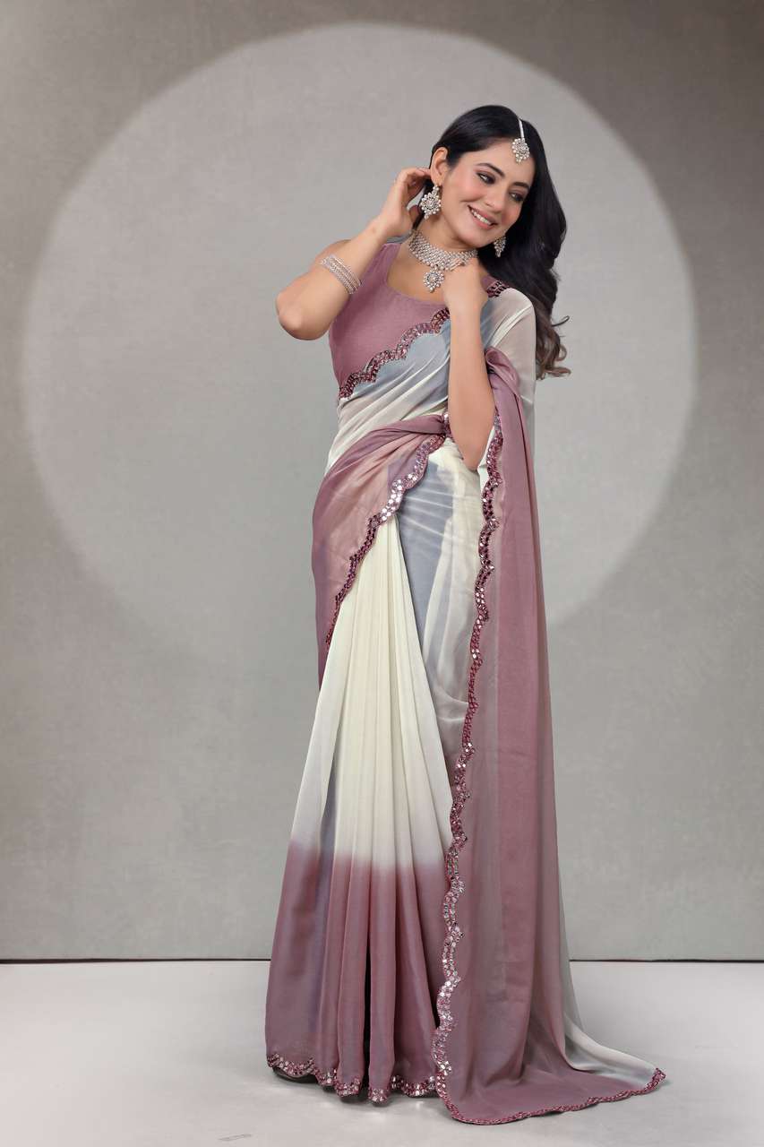 Buy RELLAXAWAVES Solid/Plain Daily Wear Georgette Pink Sarees Online ...