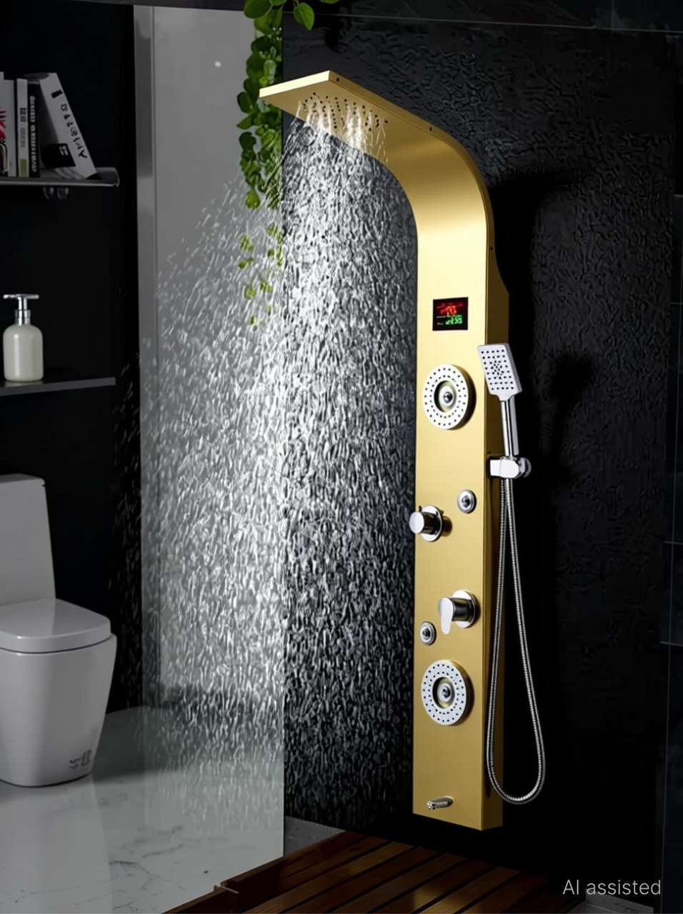 Prossimagen Free Hand Shower with Thermostate 5 In One Tower System ...