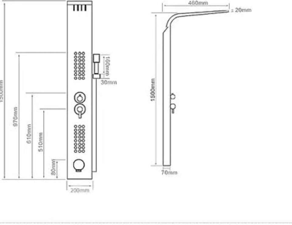Prossimagen Free Hand Shower with Thermostate 5 In One Tower System ...