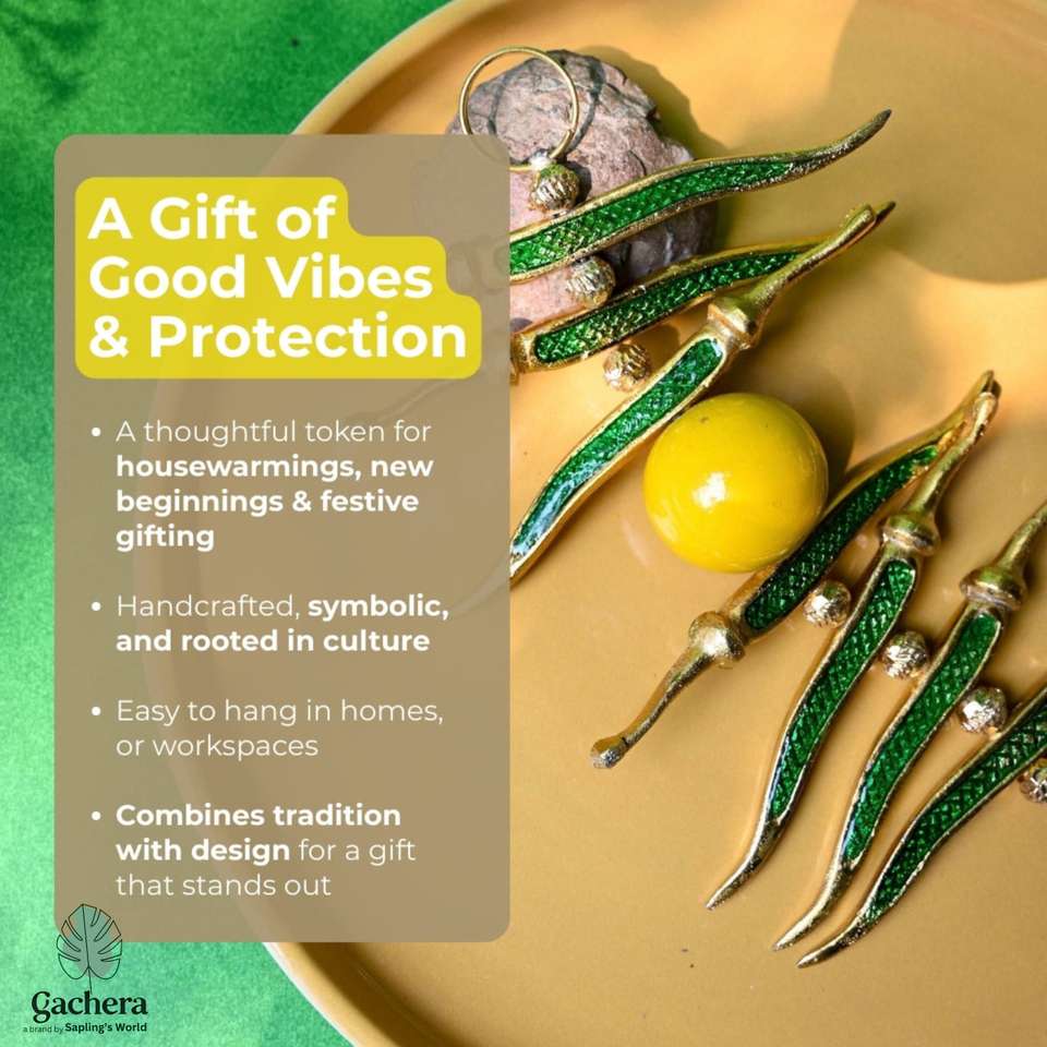 Gachera Metal Nimbu Mirchi Nazar Battu with Keyring Decorative ...