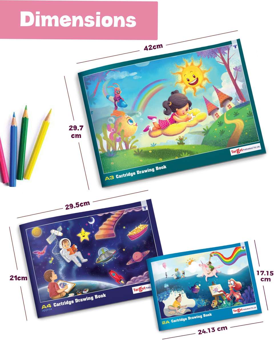 Target Publications Drawing Book for Artists, Kids | 2A, A3 & A4 Size ...