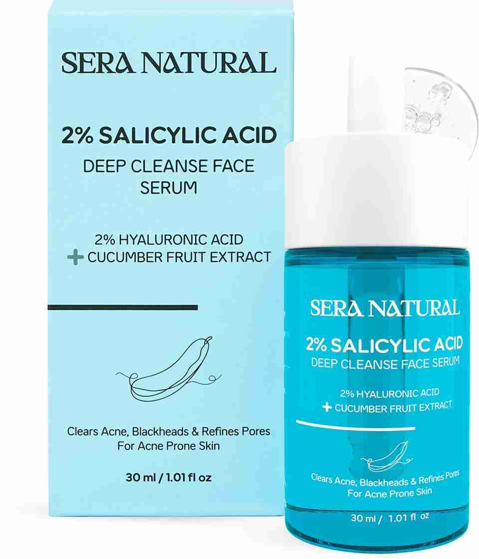 Sera Natural 2% Salicylic Acid Face Serum for Active Acne, Pimples ...
