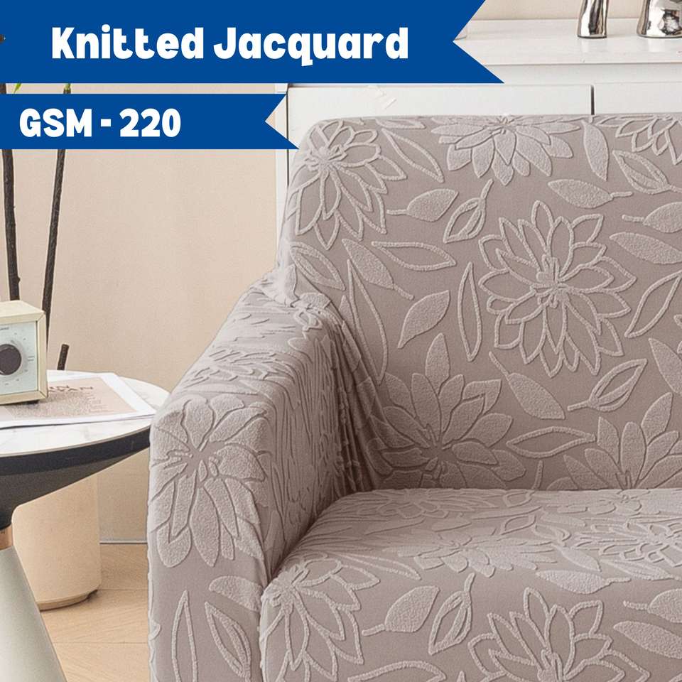 Plus Shape Key Magical Jacquard 3+3 Seater L-Shape Sofa Floral Cover Price in India ...
