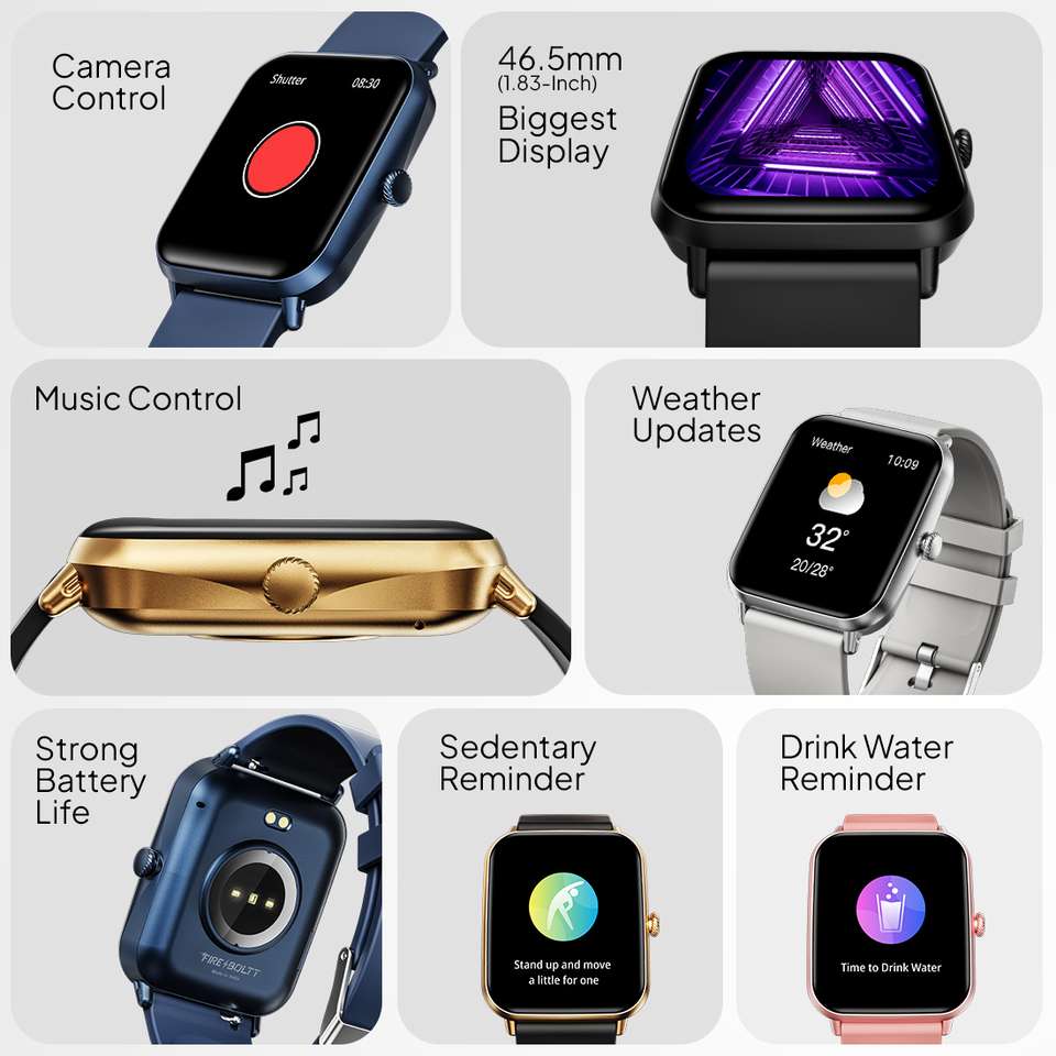Fire-Boltt Ninja Calling Pro Plus 46.5mm (1.83) Display Bluetooth ...