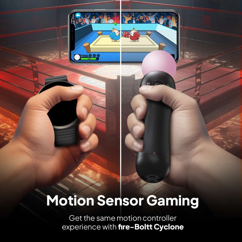 Fire R Icon Fire-Boltt 40.6mm (1.6) Round Display, Motion Sensor Gaming, APP ...