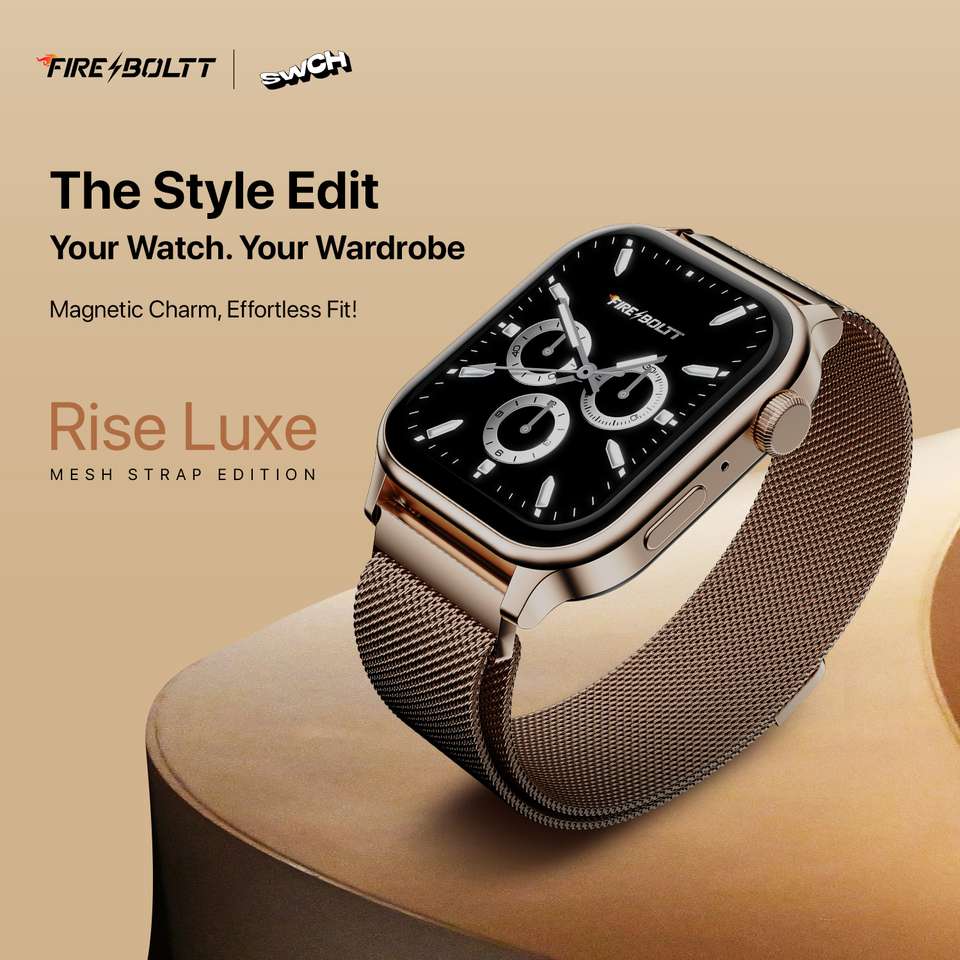 Fire R Icon Fire-Boltt Rise Luxe 2026 BT Calling 47mm (1.85), Metal Body & Rotating ...
