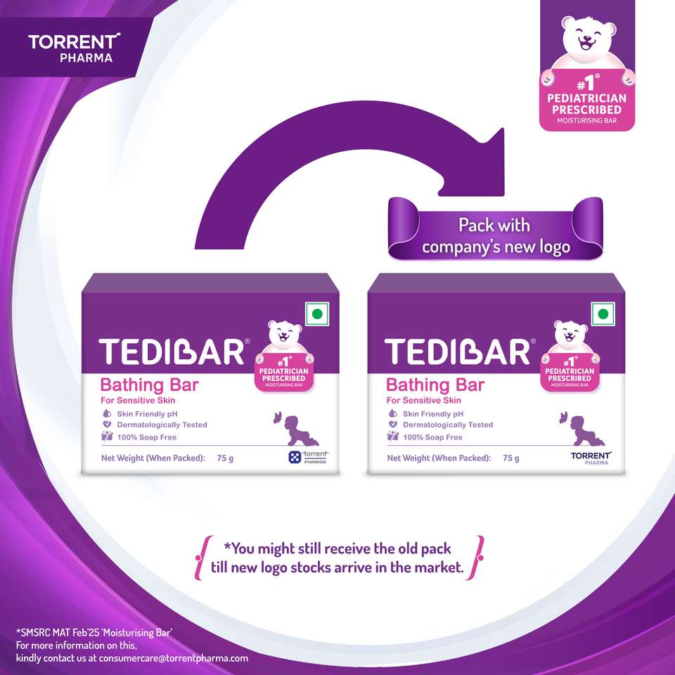 Tedebar Tedibar Moisturising Baby Bathing Bar | 100% Soap Free | Skin Friendly ...