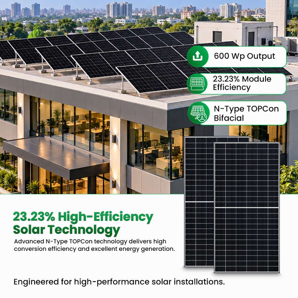 Slaor Array LOOM SOLAR 600 Watt TOPCon Bifacial High Efficiency Solar Panel Price ...