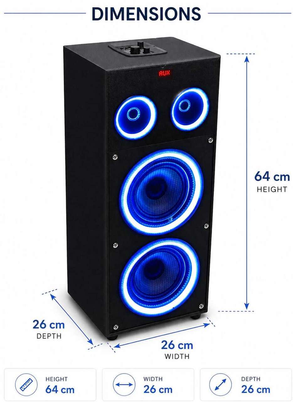 Bencley DIAMOND BASS BOXX 185W Bluetooth Tower Speaker (Black) - Image 8