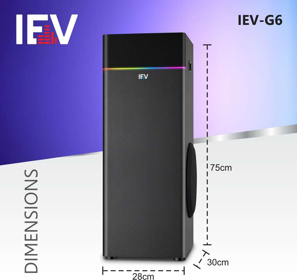 IEV G-6 100W Bluetooth Tower Speaker Black - Image 8