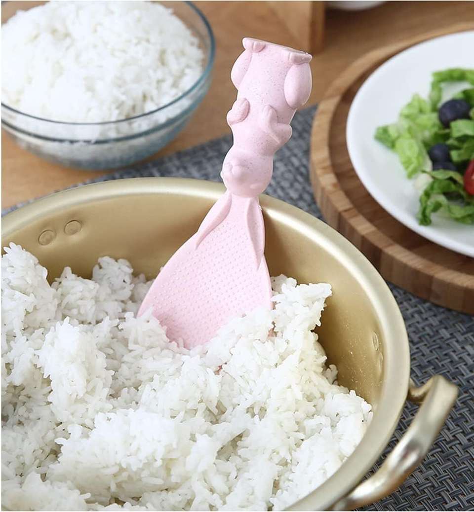 Vritti Rabbit Rice Spoon Non Stick Paddle Cute Kitchen Serving Spoon ...