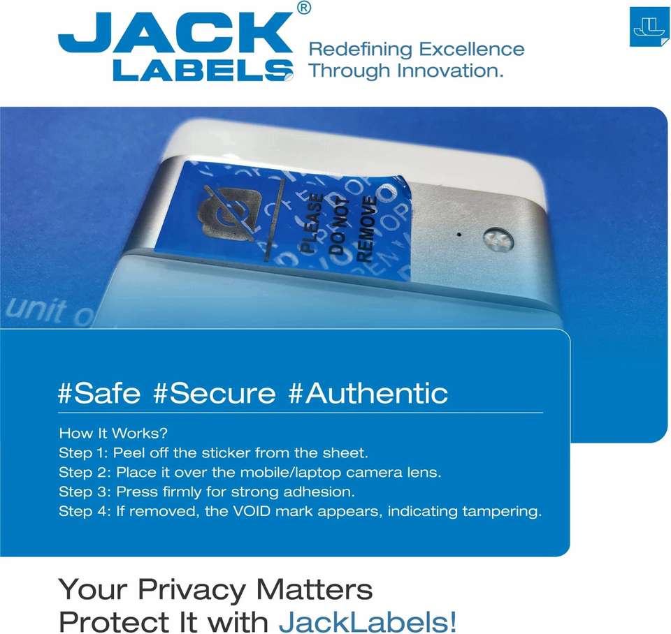 Jacklabels 4 cm Tamper-Evident Camera Block Void Sticker for Security ...
