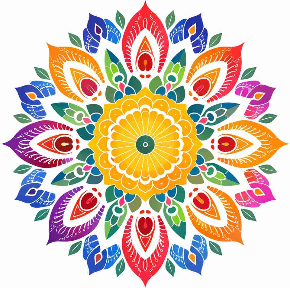 UNIQUE ENTERPRISS 24 inch Floor Rangoli 24x24 Inches Square Shape ...