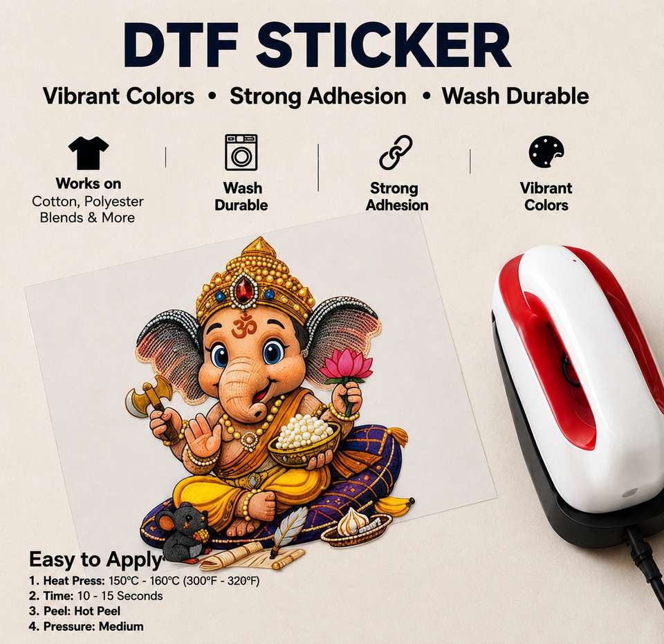 Transfer Design Sticker JKP 4 inch DTF Heat Transfer Sticker for Clothes & Fabric – Iron On ...