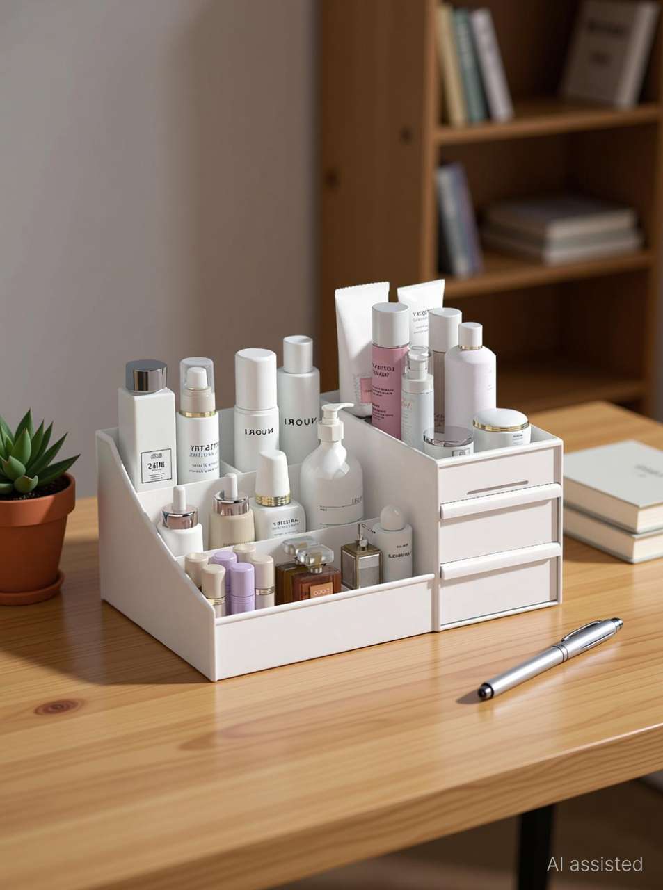 hitu Cosmetic Makeup Drawer Organizer Jewelry |Stationery | Storage Box ...