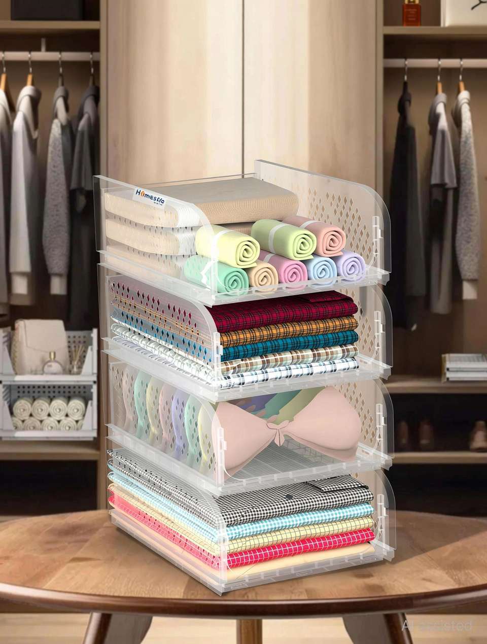 HOMESTIC Multipurpose Cloth Organizer for Wardrobe & Almirah Storage ...