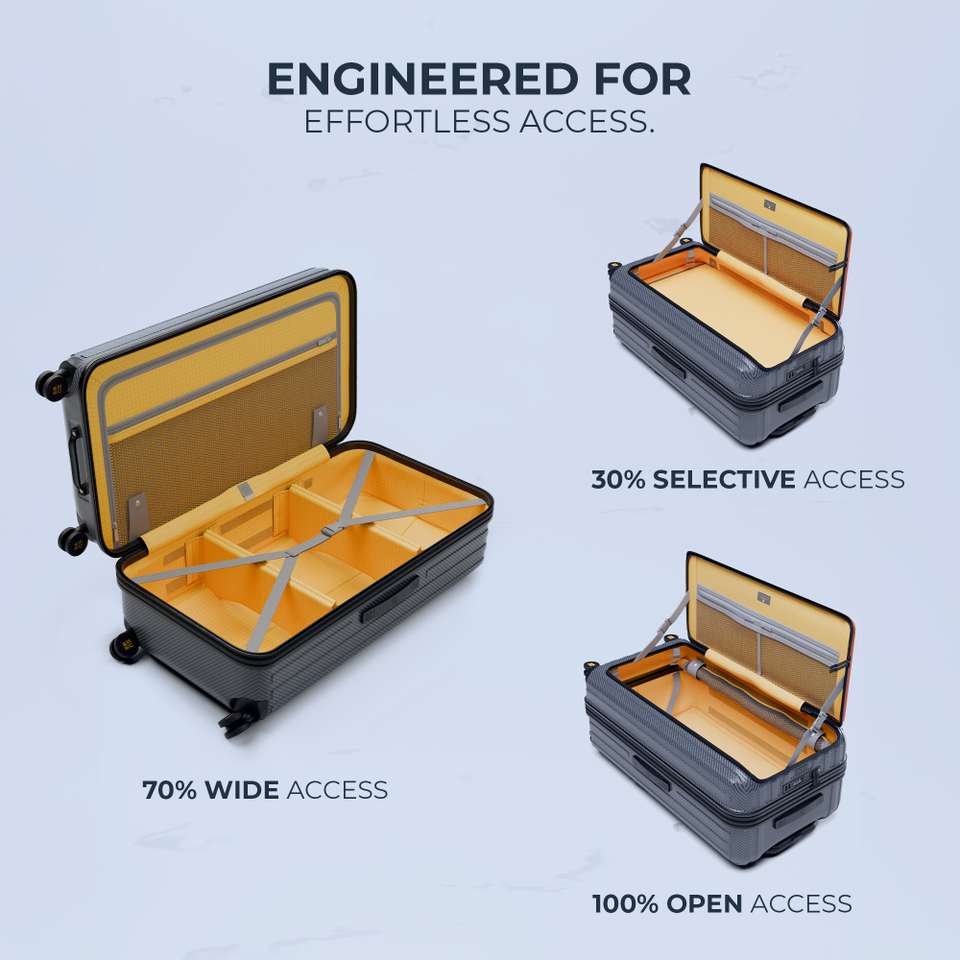 EUME Carbon Blaze 30 Inch Top Open Trunk Expandable Check-in Suitcase 8 ...