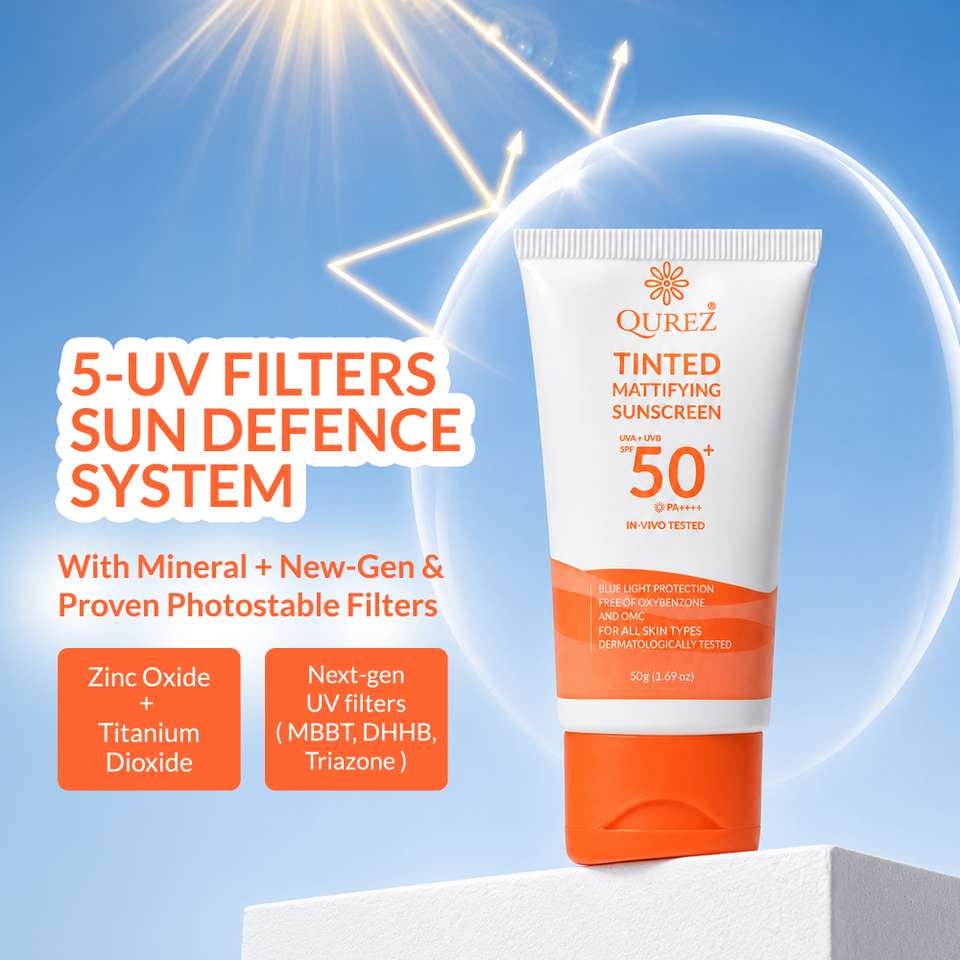 Qurez Sunscreen - SPF 50 PA++++ Mattifying Tinted Sunscreen SPF 50 PA ...