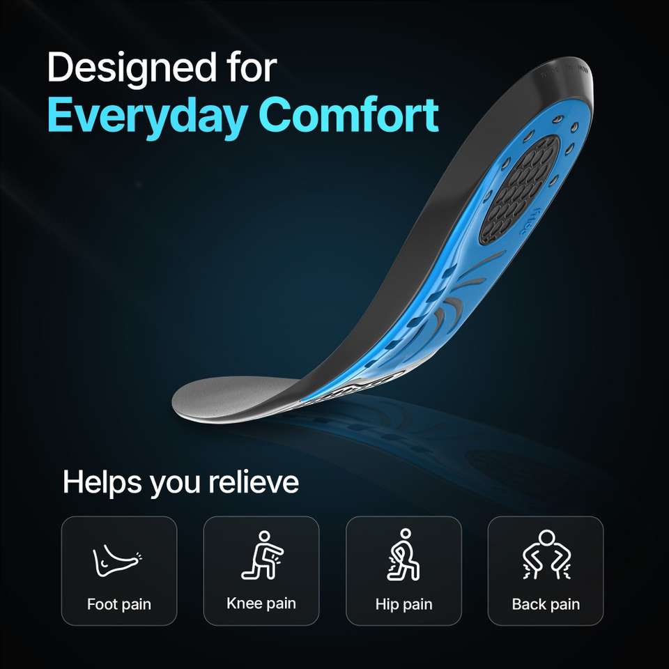 Extra Insole Frido Dual Gel Insoles, Extra Comfort & Support, Trim-to-fit, Made in ...