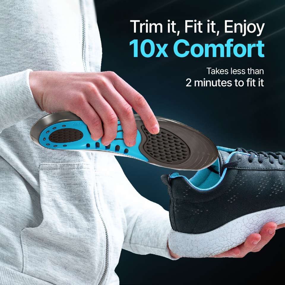 Extra Insole Frido Dual Gel Insoles, Extra Comfort & Support, Trim-to-fit, Made in ...